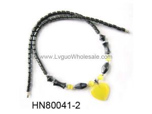 Assorted Colored Opal Pendant  Hematite Beads Stone Chain Choker Fashion Women Necklace